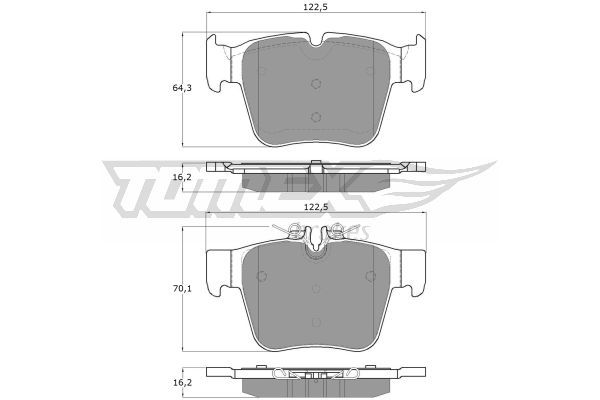 TOMEX BRAKES Bremžu uzliku kompl., Disku bremzes TX 18-54